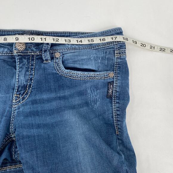 Silver Jeans Co Lola Mid Rise Medium Wash Denim Bootcut Jeans W32/L30 35 30 - Picture 8 of 10